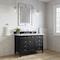 James Martin Vanities Brittany 48in Single Vanity, Black Onyx w/ 3 CM White Zeus Quartz Top 650-V48-BKO-3WZ - alternate 2